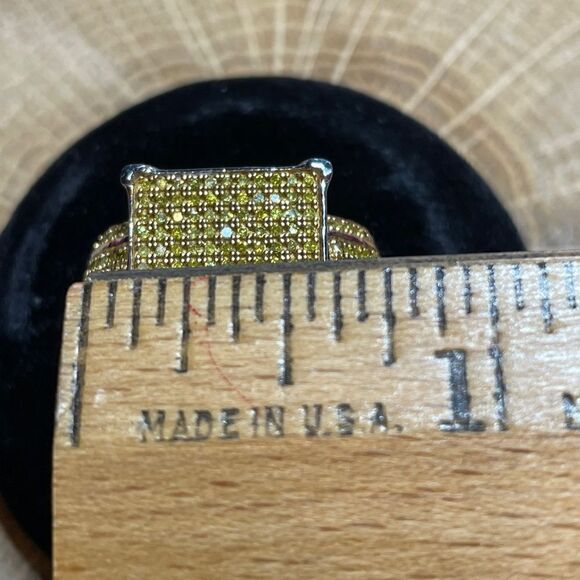 Yellow Diamond 925 Ring size 10 - Picture 6 of 7